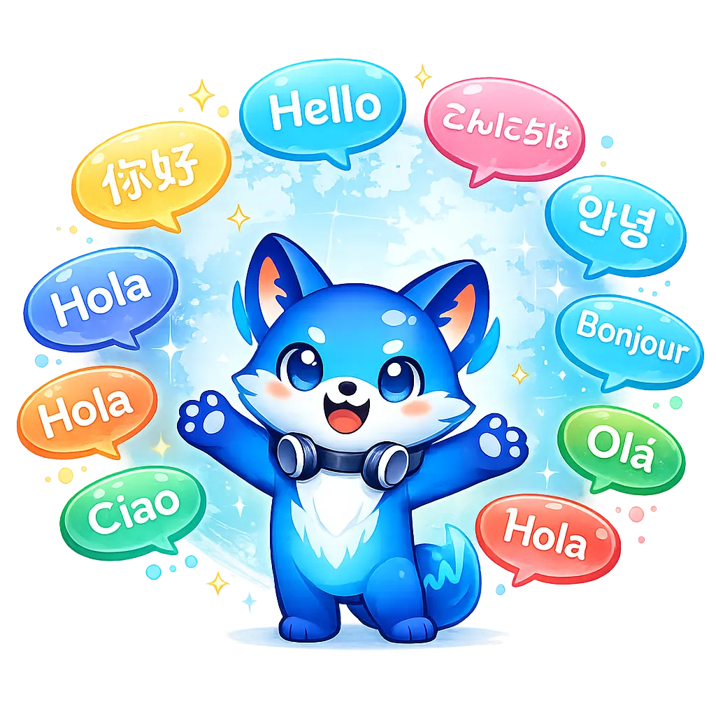 LocalSpeechGen mascot representing global language coverage