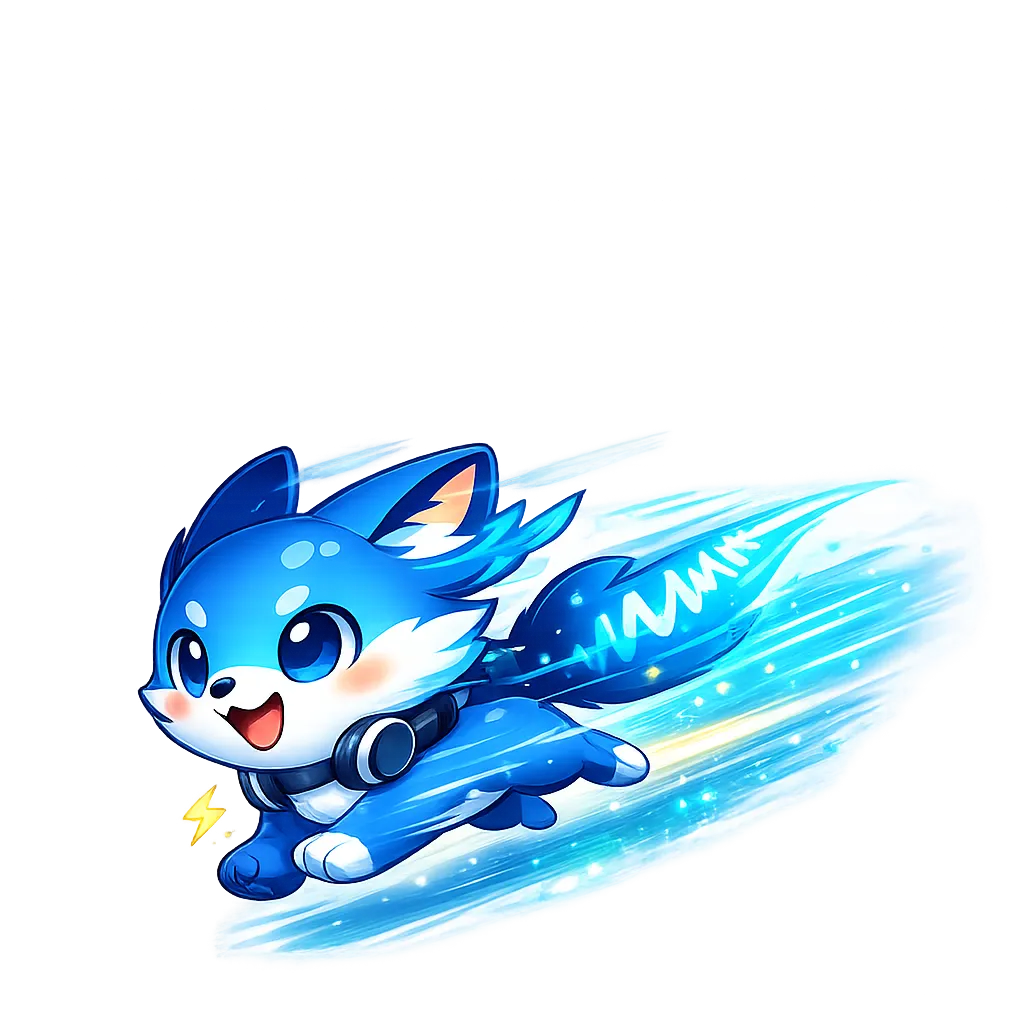 LocalSpeechGen mascot representing speed and streaming